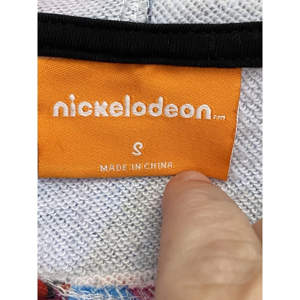 Nickelodeon Crop Hoodie 90's Rugrats S Allover Print‎ Embroidery Sleeve Logo - Picture 3 of 9